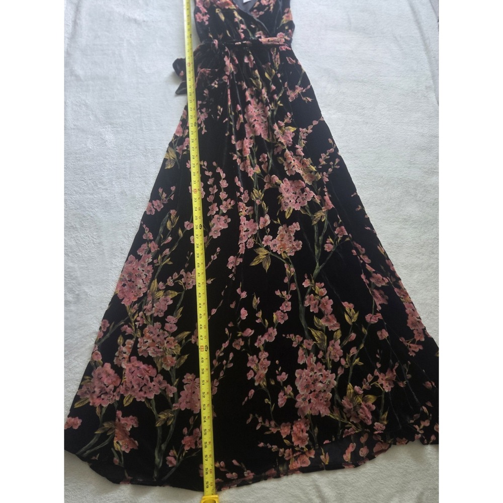 Baltic Born Lennon Black Velvet Floral Maxi Dress Lined NWT Sz XL - Picture 8 of 8